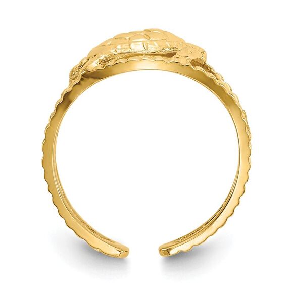 Sea Turtle Toe Ring in 14K Yellow Gold - Picture 2 of 5